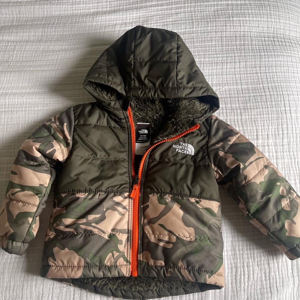 The North Face Reversible Green and Tan Camo Jacket